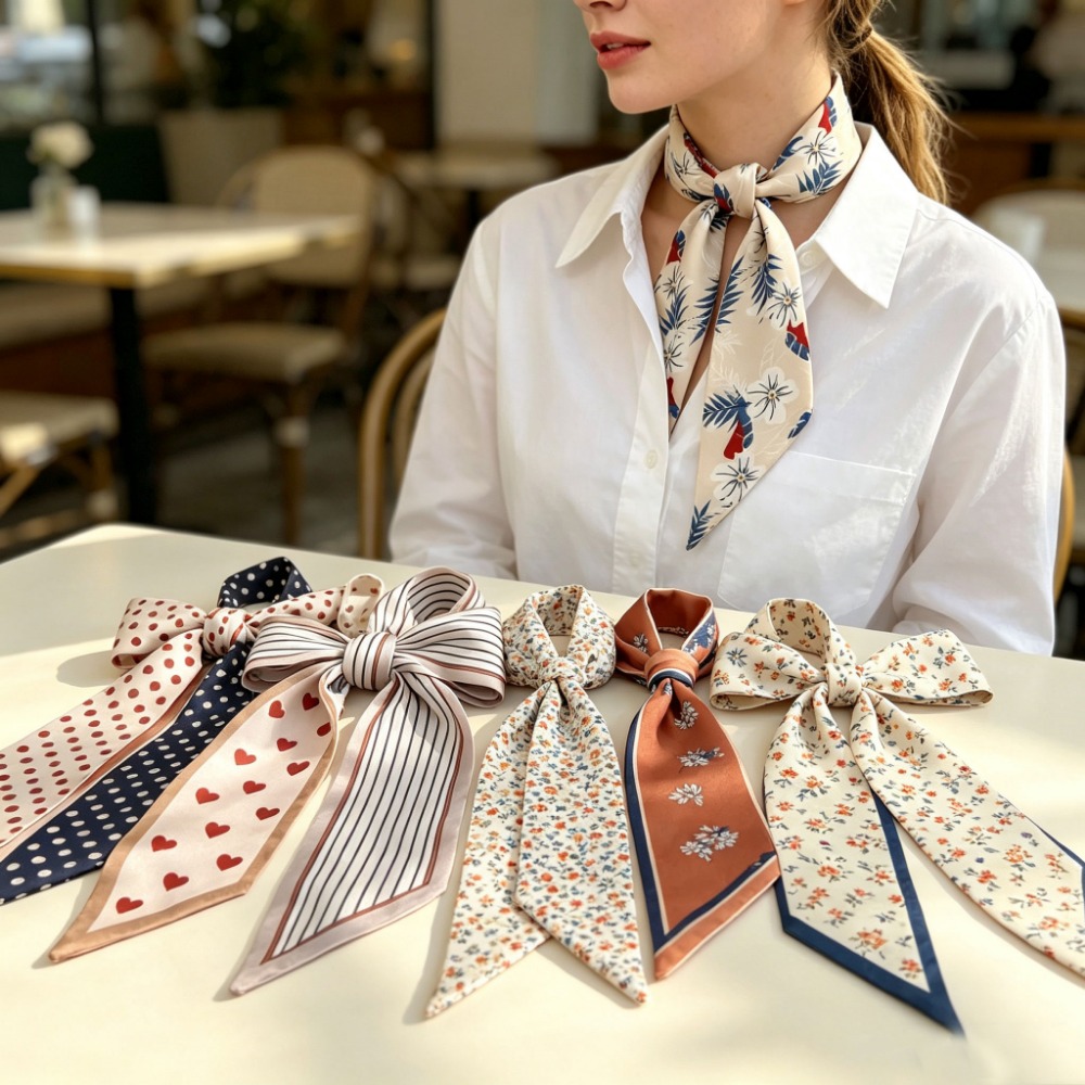 Luxury Bags For Travel - Luksusowy wąski jedwabny szalik dla kobiet,